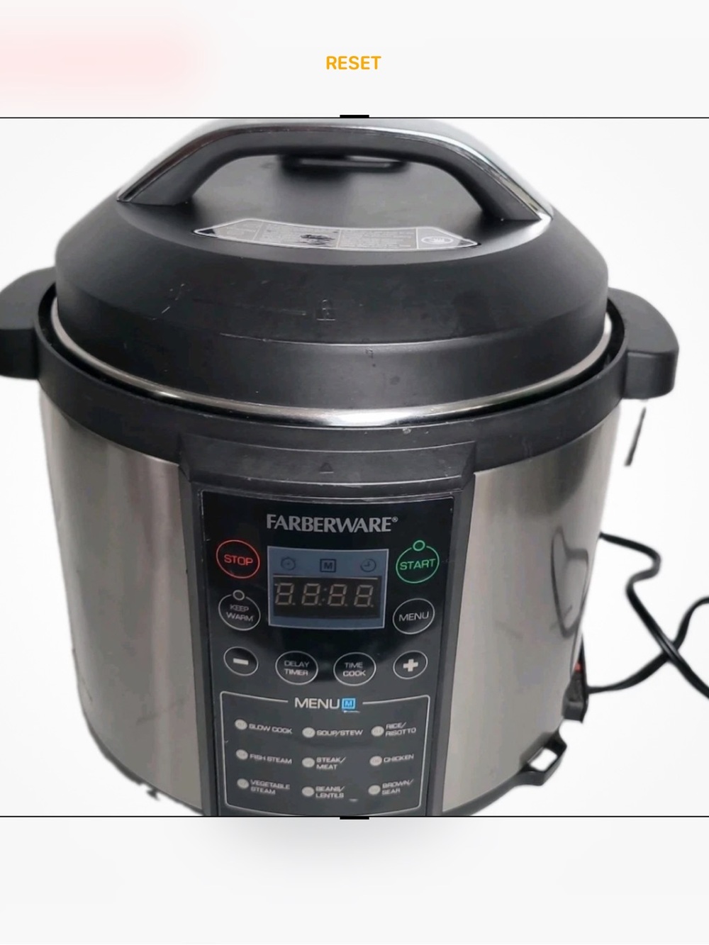 Farberware Stainless Steel and Black Electric Multi-Cooker